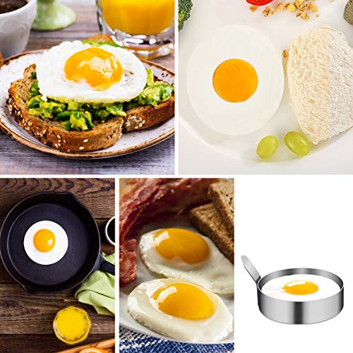 4/6 Pack Egg Ring,Egg Mold Ring Non Stick Stainless Steel 3.5Inch Egg Mold Egg Rings for Frying Eggs Pancake Sandwich Cooking Beefsteak Griddle Kitchen Gadgets for Breakfast