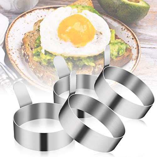 4/6 Pack Egg Ring,Egg Mold Ring Non Stick Stainless Steel 3.5Inch Egg Mold Egg Rings for Frying Eggs Pancake Sandwich Cooking Beefsteak Griddle Kitchen Gadgets for Breakfast