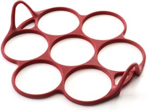 norpro 957r silicone silver dollar pancake/egg ring, 7 count,red