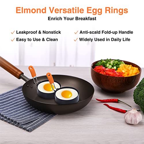 Highly Rated Egg Rings 3.5 Inches 4 PCS Frying Egg Molds Round Egg Circles, Anti-scald Nonstick Leakproof Egg Mould with Oil Brush Circular Egg Shaper