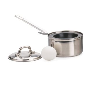 rsvp international endurance single egg poacher set | perfectly poached eggs | includes stainless steel pan | dishwasher safe