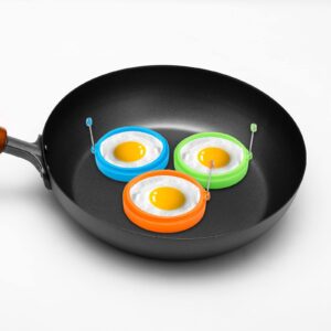8 Pack Egg Ring, Silicone Round Egg Cooking Rings Non-Stick Frying Egg Maker Molds, 4inch/10cm Food Grade Egg Ring, Fit Fried Egg Or Pancake Rings, Multicolor