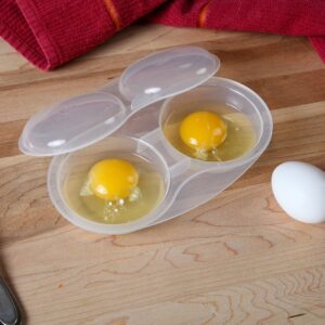 Home-X - Microwave Egg Poacher, Easy-To-Use Dishwasher-Safe Poached Egg Maker for Fast, Low-Calorie Breakfasts, Lunches and Dinner, Cooks Two Eggs at Once