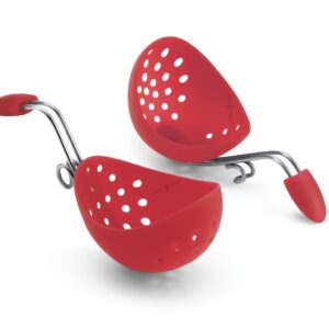 Browne & Co Cuisipro Egg Silicone Poacher Set of 2, Red