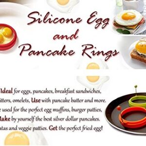 Silicone Egg Rings Non Stick egg frying rings, Fried and Poached Egg and Pancake Cooking Rings (Multicolor)