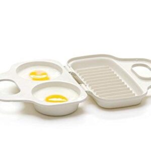 2 Cavity Egg Poacher - Microwave In One Minute - BPA Free - For Quick & Healthy Breakfast