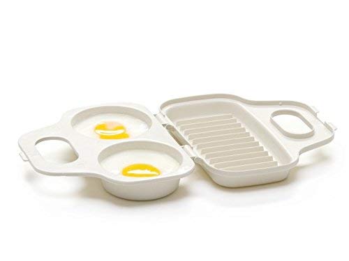 2 Cavity Egg Poacher - Microwave In One Minute - BPA Free - For Quick & Healthy Breakfast