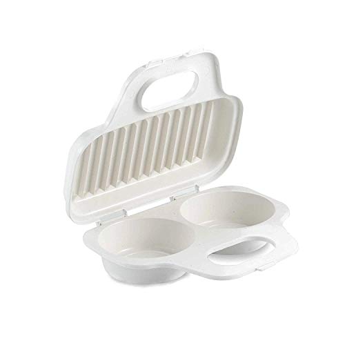 2 Cavity Egg Poacher - Microwave In One Minute - BPA Free - For Quick & Healthy Breakfast