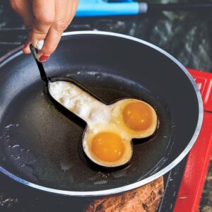 GUAGLL 2PCS Funny Egg Pancake Cooking Tool，Stainless Steel DIY Kitchen Egg Fried Mould with Handle (Shape A+B)