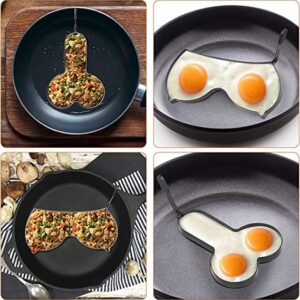 GUAGLL 2PCS Funny Egg Pancake Cooking Tool，Stainless Steel DIY Kitchen Egg Fried Mould with Handle (Shape A+B)