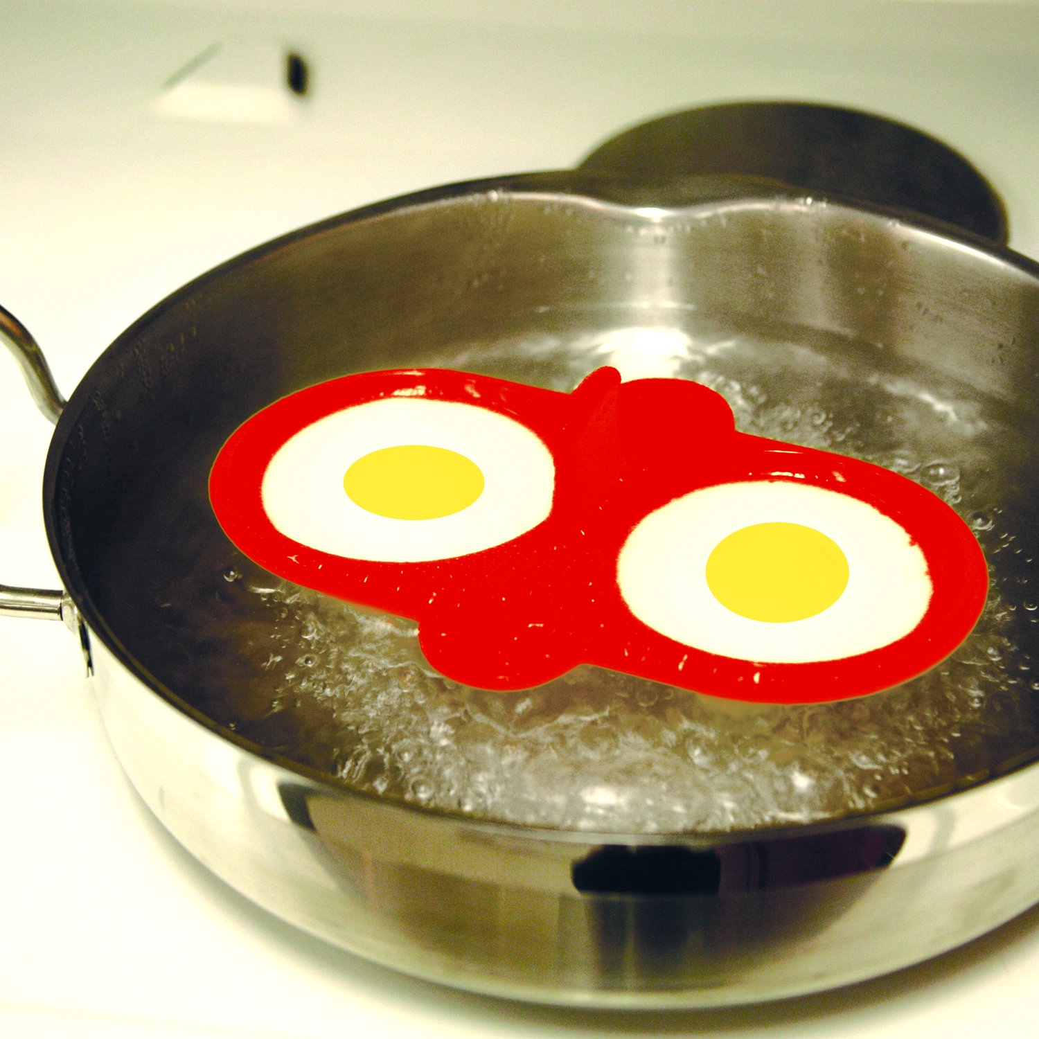 Norpro Silicone Microwave Double Egg Poacher, Red
