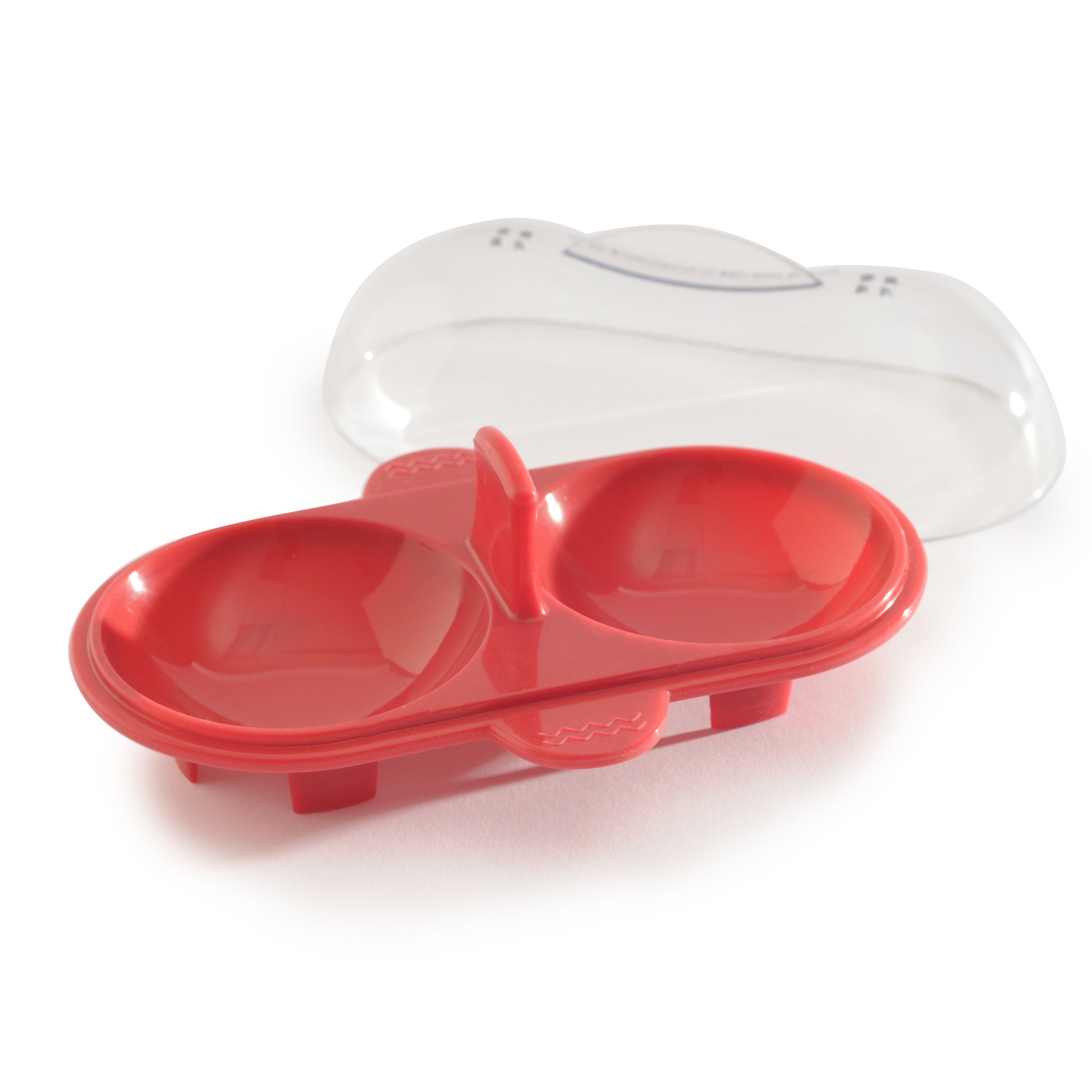 Norpro Silicone Microwave Double Egg Poacher, Red