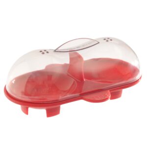 Norpro Silicone Microwave Double Egg Poacher, Red