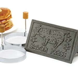 Norpro Cast Iron Bacon Press with Egg Ring Set