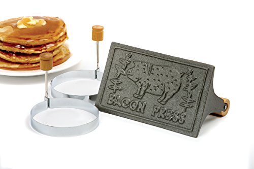 Norpro Cast Iron Bacon Press with Egg Ring Set