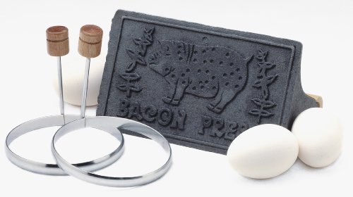 Norpro Cast Iron Bacon Press with Egg Ring Set