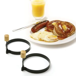 Norpro Nonstick Round Pancake Egg Rings, Set of 2,Black