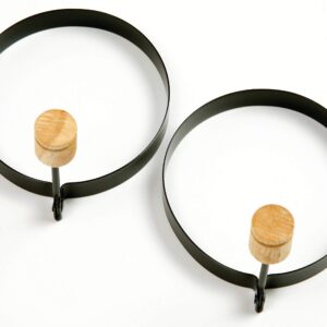 Norpro Nonstick Round Pancake Egg Rings, Set of 2,Black