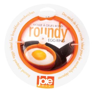 msc international fba_50600 50666 joie eggy 3.5" non-stick silicone compact egg ring with folding handle, orange