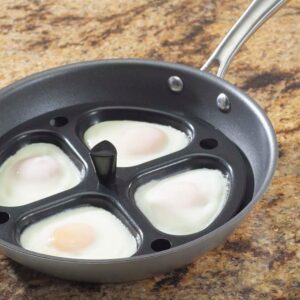 Nordic Ware Non-Stick Egg Poacher Insert for 10 Inch to 12 Inch Skillets, Black