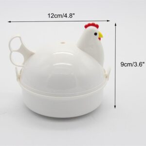 Mochiglory Chicken Shape Microwave Egg Poacher 4 Eggs Boiler Steamer