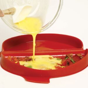 Norpro, Red Silicone Omelet Maker, 8.75 by 4.75 by 1.38-Inch, 8.75" x 4.75" x 1.38"