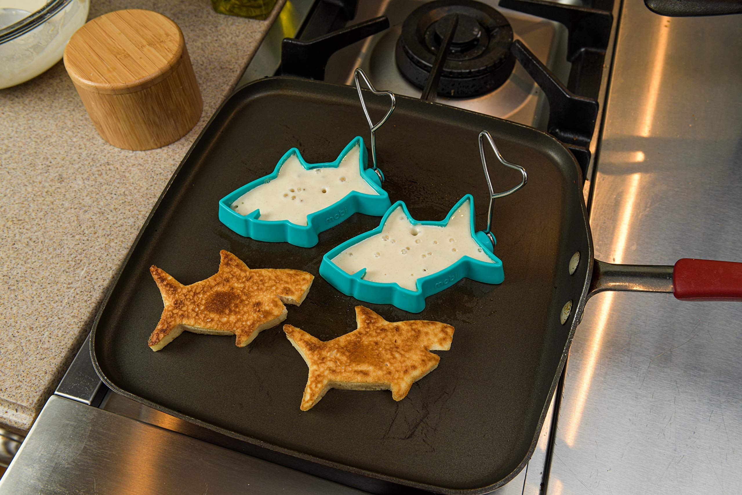 “The Original” - Mobi Pancake Silicone Mold – Put FUN Back Into Breakfast, Shark Bites