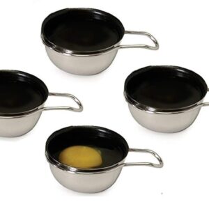 4 Pc Replacement Egg Cups Nonstick Coating - Black