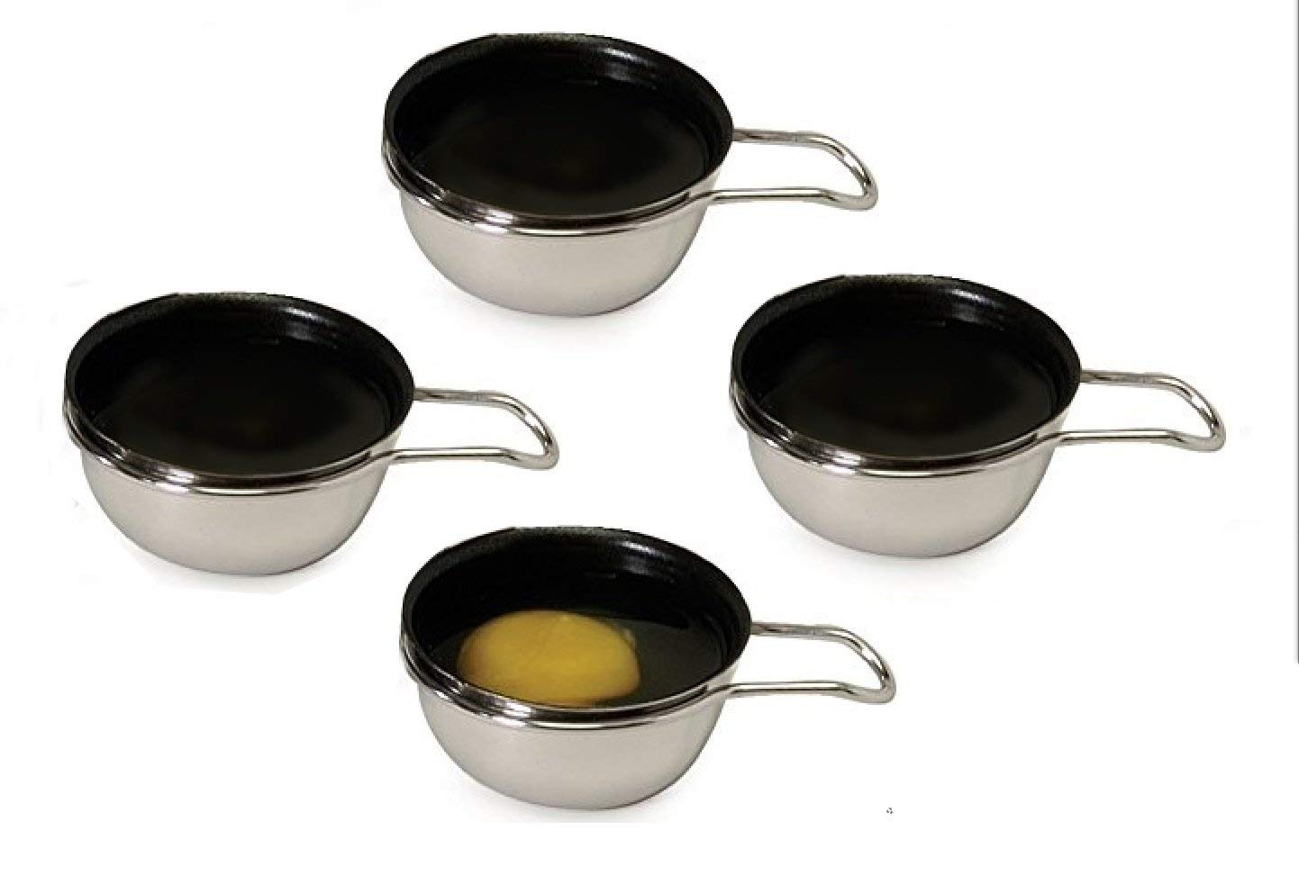 4 Pc Replacement Egg Cups Nonstick Coating - Black