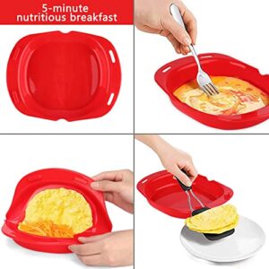 JISON21 Silicone Omelette Maker Oven Non Stick Microwave Egg Cooker to Make Egg Roll Egg Pancake Molds Quick Egg Maker for Egg Mcmuffins