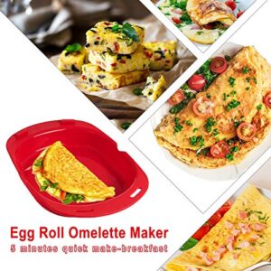 JISON21 Silicone Omelette Maker Oven Non Stick Microwave Egg Cooker to Make Egg Roll Egg Pancake Molds Quick Egg Maker for Egg Mcmuffins