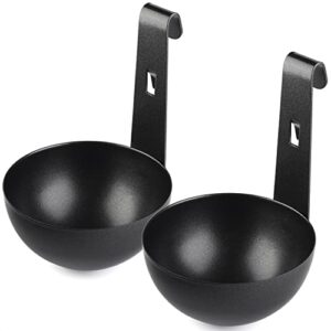 egg poacher set of 2 pcs stainless steel poached egg maker nonstick perfect poached eggs cups egg poaching cups for cooking breakfast eggs (set of 2)