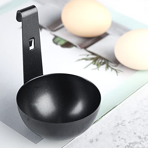 Egg Poacher Set of 2 Pcs Stainless Steel Poached Egg Maker Nonstick Perfect Poached Eggs Cups Egg Poaching Cups for Cooking Breakfast Eggs (Set of 2)