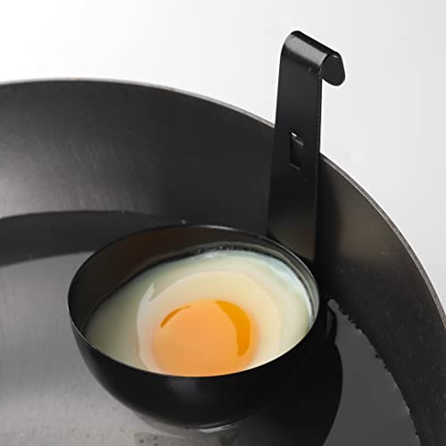 Egg Poacher Set of 2 Pcs Stainless Steel Poached Egg Maker Nonstick Perfect Poached Eggs Cups Egg Poaching Cups for Cooking Breakfast Eggs (Set of 2)