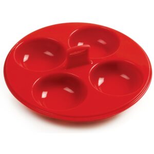 norpro silicone 4 egg poacher, red