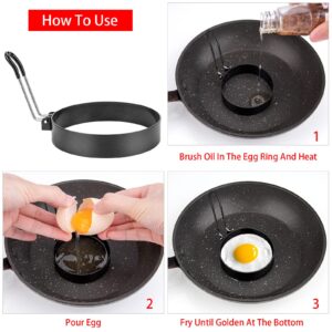 4 Pack Egg Ring, Stainless Steel Round Egg Cooking Rings Non-Stick Frying Egg Maker Molds, 4inch/10cm Egg Ring