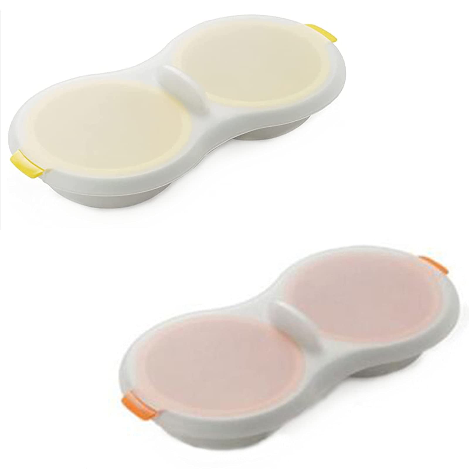 2 Pieces of Microwave Oven Double Cup Egg Cooker, Kitchen Cooking Food Grade Boiled Poached Egg Drain Gadget