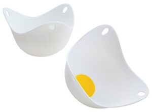 fusionbrands poachpod yolk the original silicone, floating egg poaching cup, white, 2 pack