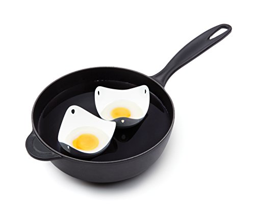 Fusionbrands PoachPod YOLK The Original Silicone, Floating Egg Poaching Cup, White, 2 pack