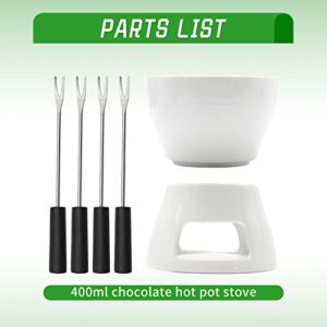 Butter Heater Italian Style Ceramic Butter Warmer Set Melt Hot Pot Bowl for Cheese Chocolate Butter Caramel (Package A)