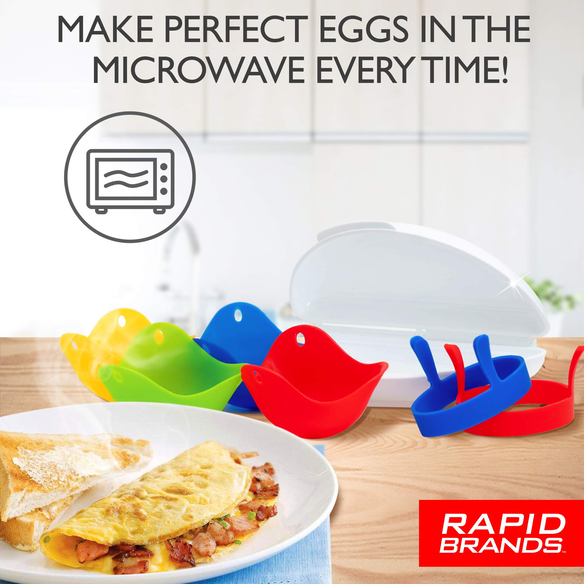 Rapid Brands 7-Piece Microwave Poached Egg & Omelette Cookware Set | Perfect for Dorm, Small Kitchen, or Office | Dishwasher-Safe, Microwaveable, & BPA-Free