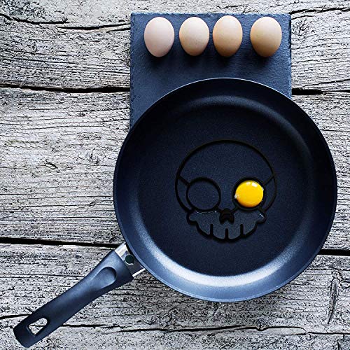 SFASTER Halloween Silicone Egg Mold, Skull Silicone Egg Mold, Breakfast Omelet Mold, Silicone Egg Pancake Ring Shaper, Egg Frying Mold Cooking Tools for DIY Kitchen Accessories (2 Pack)