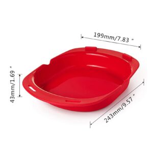 overno Microwave Oven Silicone Omelette Mold Tool Egg Poacher Poaching Baking Tray Egg Roll Maker Cooker Kitchen Cooking Accessories, Red