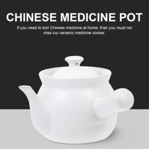 DOITOOL Ceramic Medicine Pot Traditional Chinese Medicine Cooker Health Decoction Pot Clay Tea Cooking Pot Coffee Kettles for Chinese Herb Medicine Soup 2. 6L White