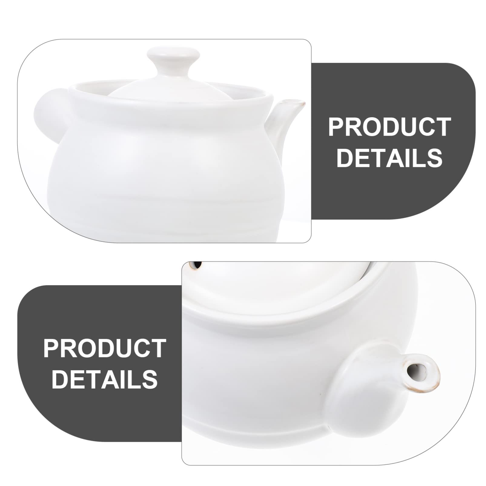 DOITOOL Ceramic Medicine Pot Traditional Chinese Medicine Cooker Health Decoction Pot Clay Tea Cooking Pot Coffee Kettles for Chinese Herb Medicine Soup 2. 6L White