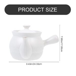 DOITOOL Ceramic Medicine Pot Traditional Chinese Medicine Cooker Health Decoction Pot Clay Tea Cooking Pot Coffee Kettles for Chinese Herb Medicine Soup 2. 6L White