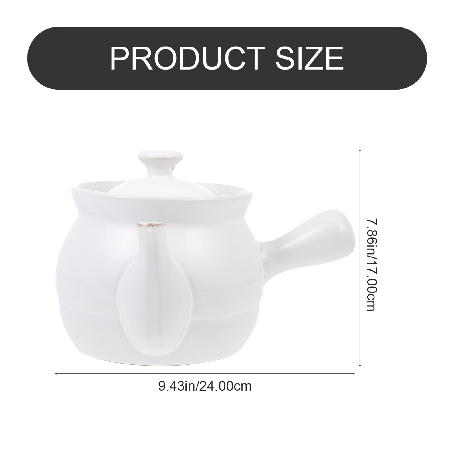 DOITOOL Ceramic Medicine Pot Traditional Chinese Medicine Cooker Health Decoction Pot Clay Tea Cooking Pot Coffee Kettles for Chinese Herb Medicine Soup 2. 6L White