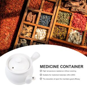 DOITOOL Ceramic Medicine Pot Traditional Chinese Medicine Cooker Health Decoction Pot Clay Tea Cooking Pot Coffee Kettles for Chinese Herb Medicine Soup 2. 6L White