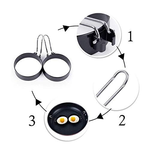 Aeyistry 2 Pcs Round Egg Cooker Rings,Stainless Steel Non Stick Egg Mcmuffin Maker Egg Molds For Fried Egg Muffin Sandwiches