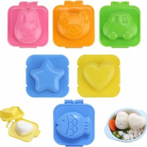 6 Pcs Cartoon Cute Boil Egg Fish Car Heart Shape Egg Sushi Rice Mould Decorating Fondant Cake Tool Cookery molds